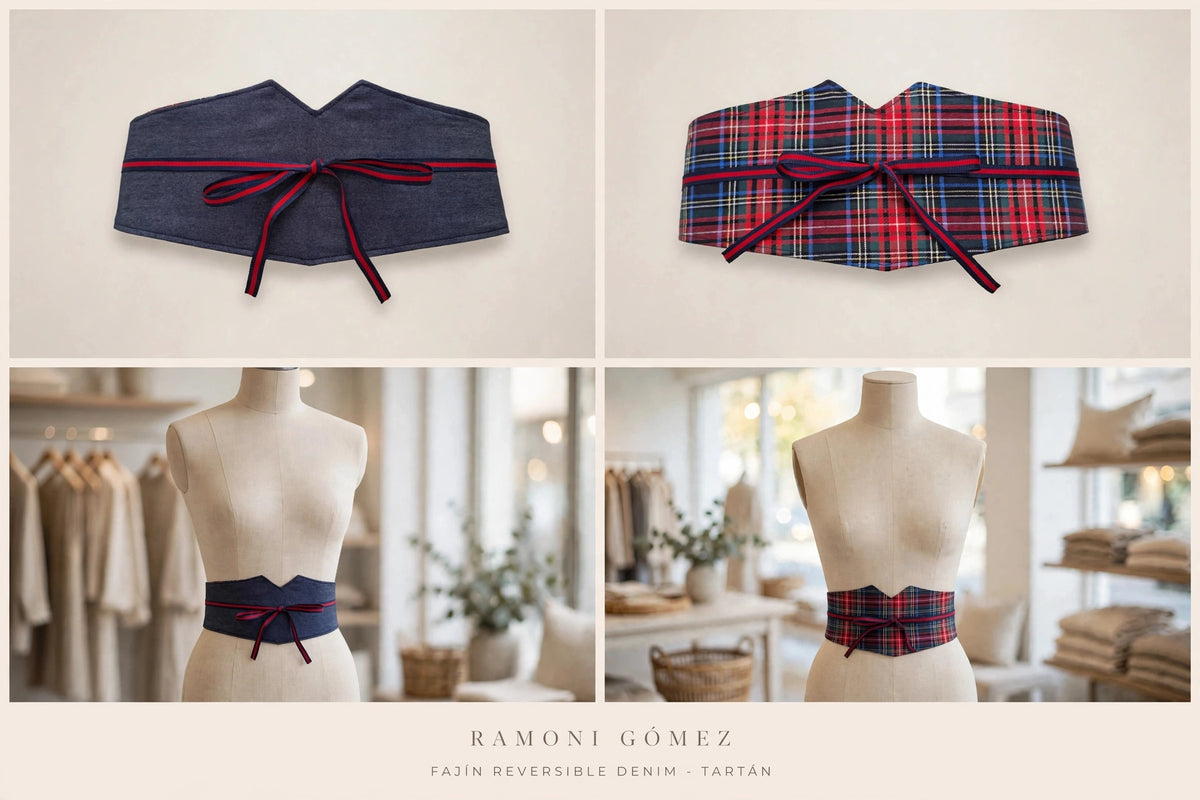FAJÌN RV-4/10  DENIM/TARTÁN MARINO