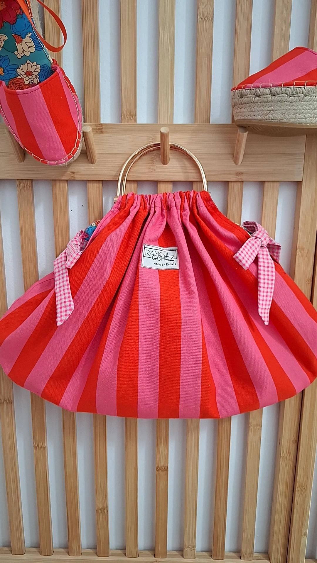 BOLSO RAYAS ROSAS