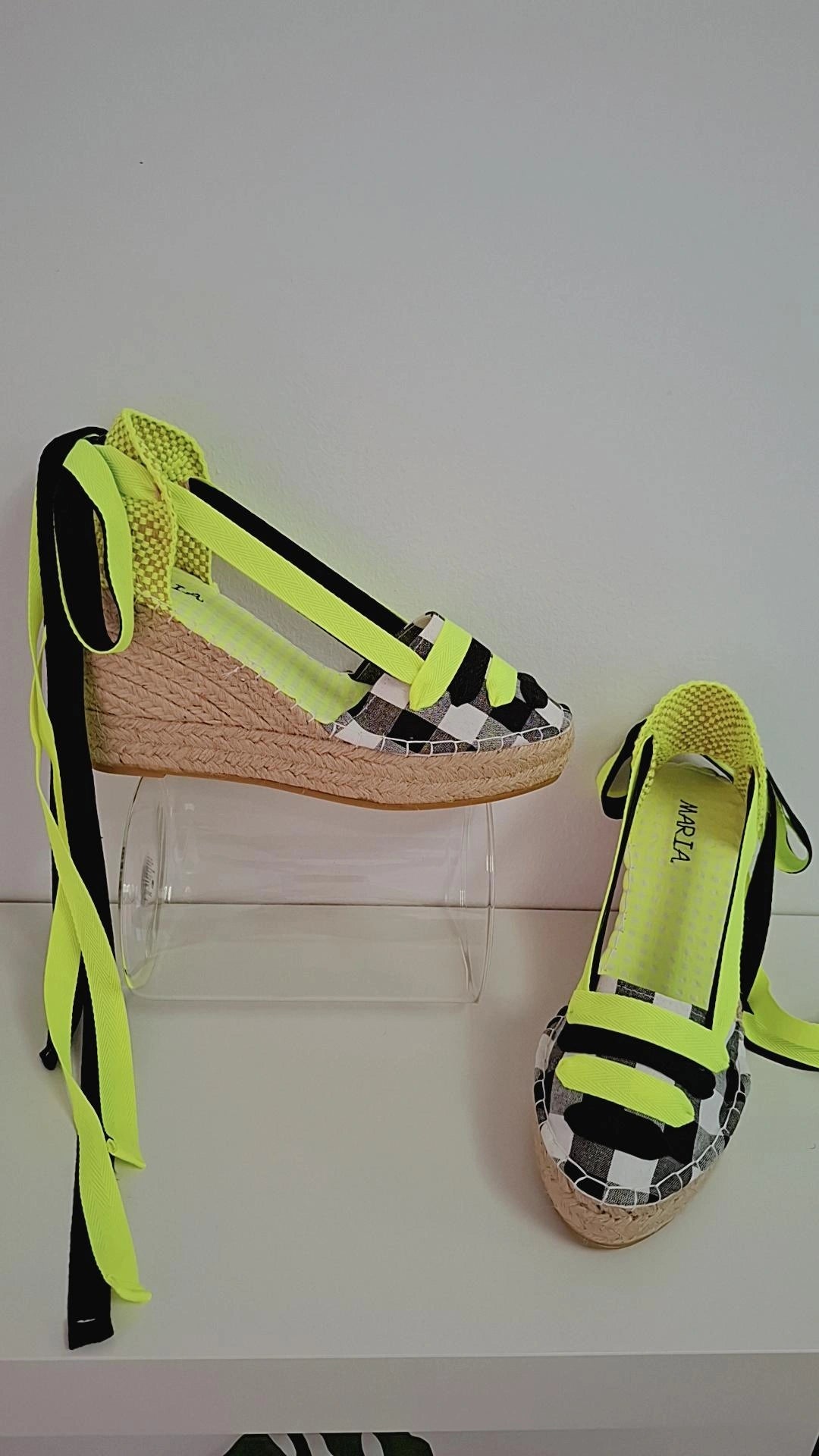 Alpargata Modelo Vichy Black & Fluor