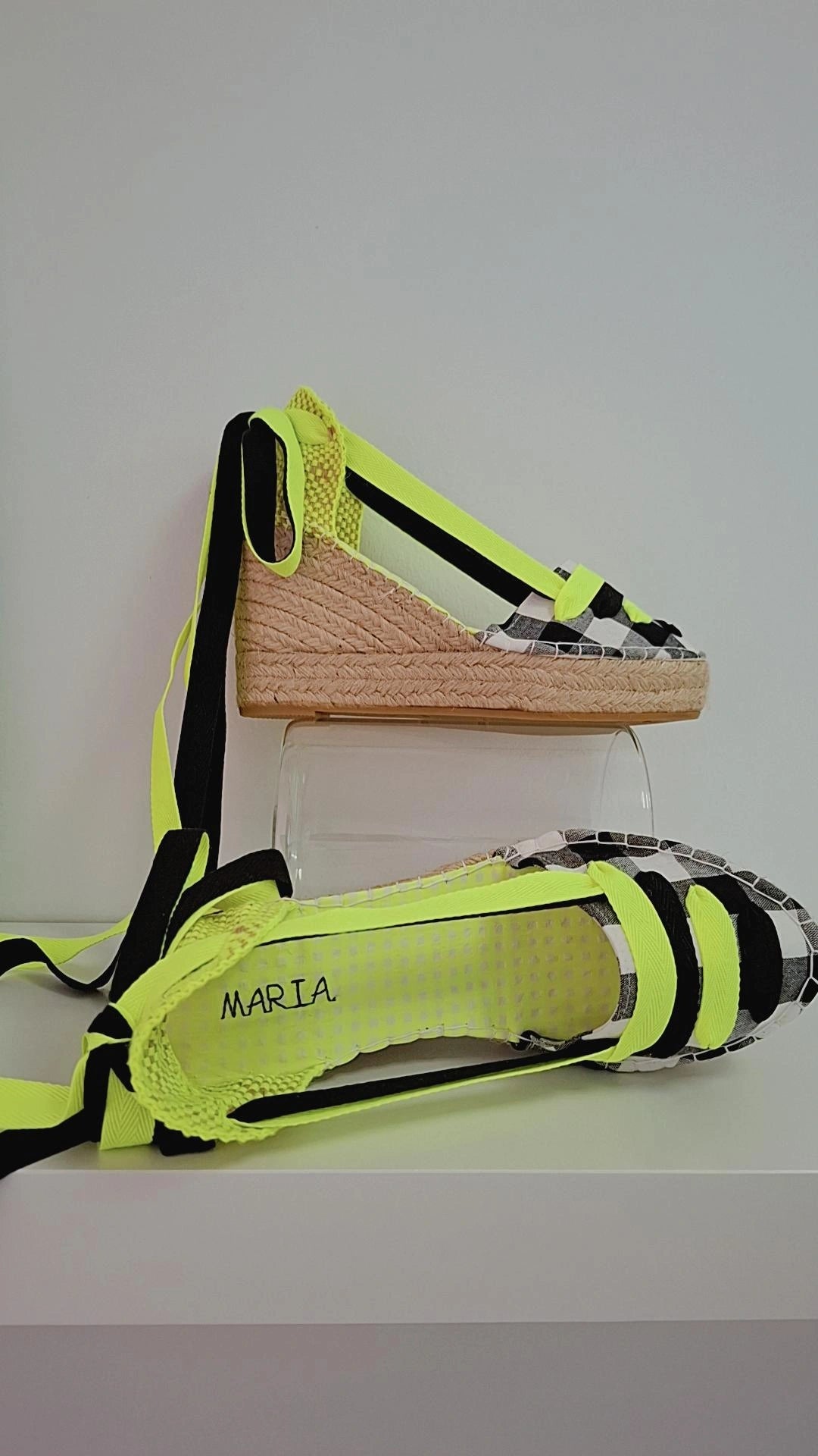 Alpargata Modelo Vichy Black & Fluor