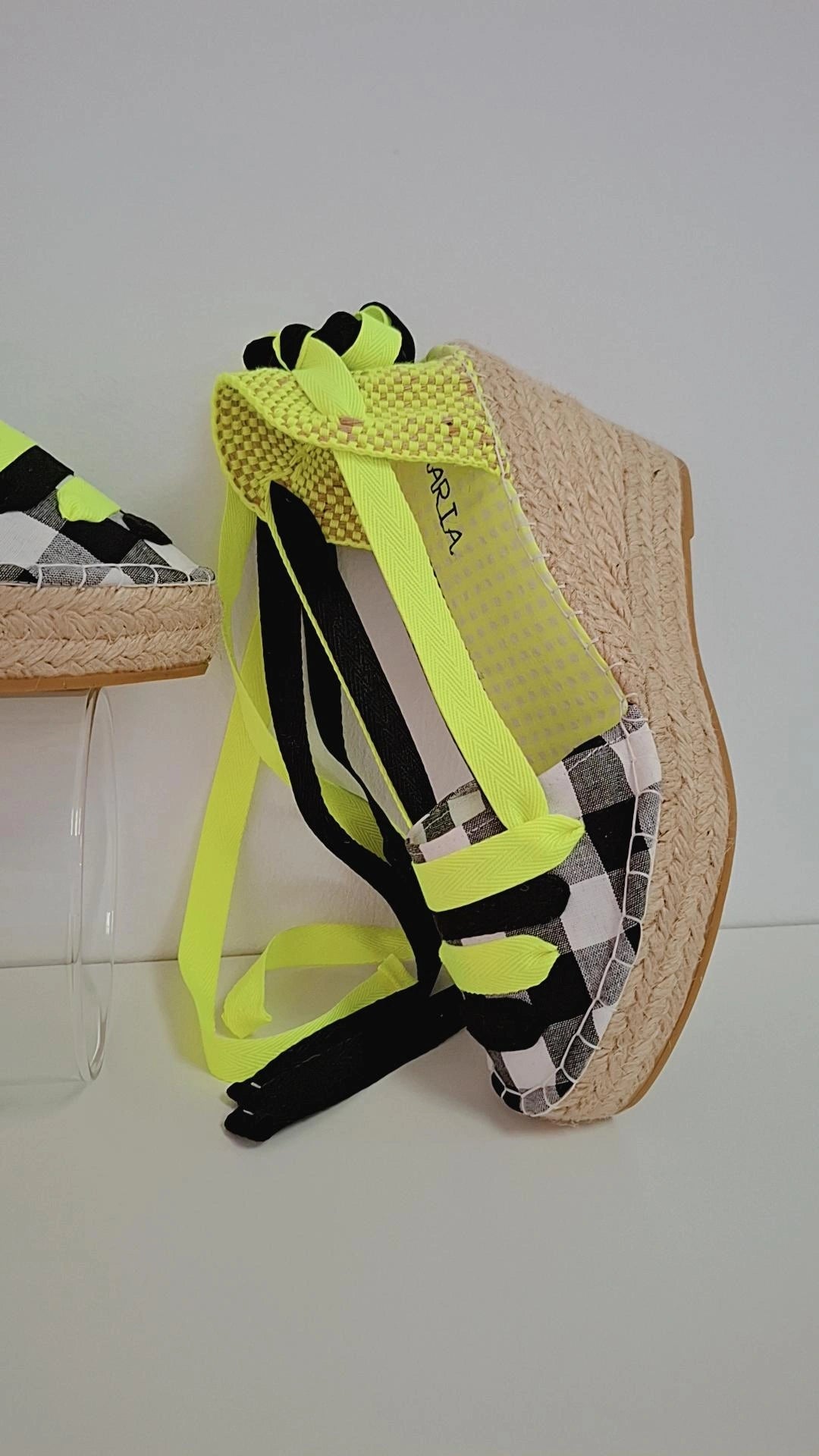 Alpargata Modelo Vichy Black & Fluor