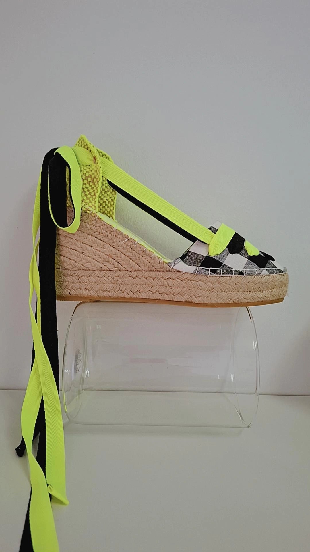 Alpargata Modelo Vichy Black & Fluor
